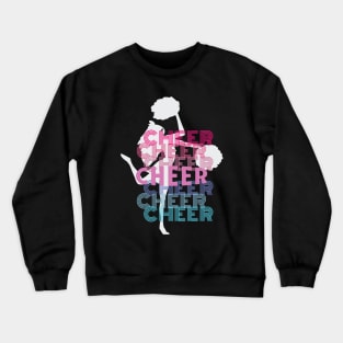 Pom Pom Cheerleader Spirit Vintage Letters Look Cheerleader Crewneck Sweatshirt